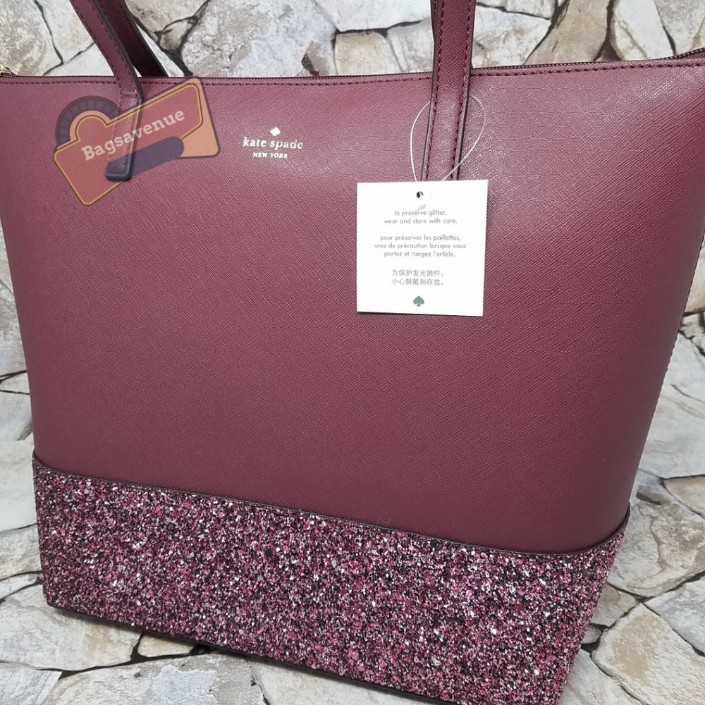 #bagsavenue Glitter Penny Greta Court Cherrywood Kate Spade FAST SHIPPING - Picture 8 of 15